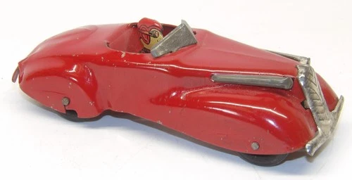 1930s Wyandotte or Marx? Pressed steel streamlined speedster w/ driver push toy