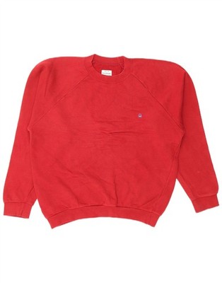 BENETTON Damen Oversize Sweatshirt Pullover UK 16 Large Rot DJ06