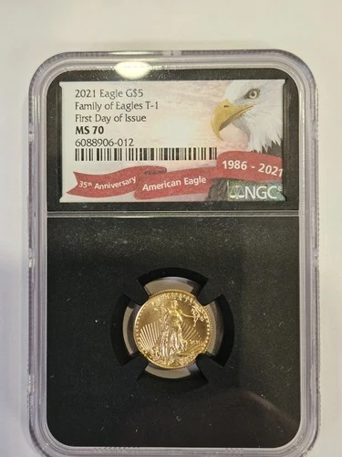 2021 gold eagle 1/10 oz FDI MS70 type 1