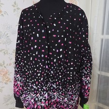 Landau Women s Patterned Scrub Jacket 2XL Black Pink White Gray, NWT