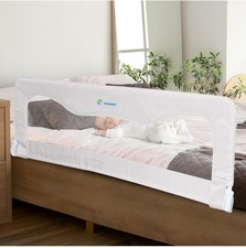 Foldable Bed Rail for Toddlers 59W 23.5H Safety Guard Rail White