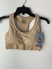 New $36 Jockey Women's Large Nude Seam Free Racerback Sports Bra C5