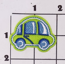 Green Car Patch Iron On Embroidered Costume Cosplay Upcycle