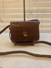 Rare Vintage Dooney Bourke brown croc style embossed leather crossbody purse