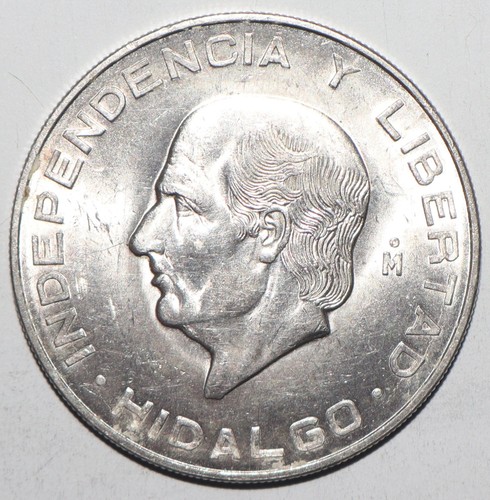 1956 Mexico Silver 10 Pesos Hidalgo BU (FC30)