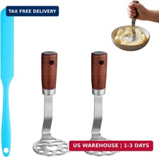 Mini Potato Masher Set - 2Pcs Stainless Steel Potato Masher with Spatula Kitchen