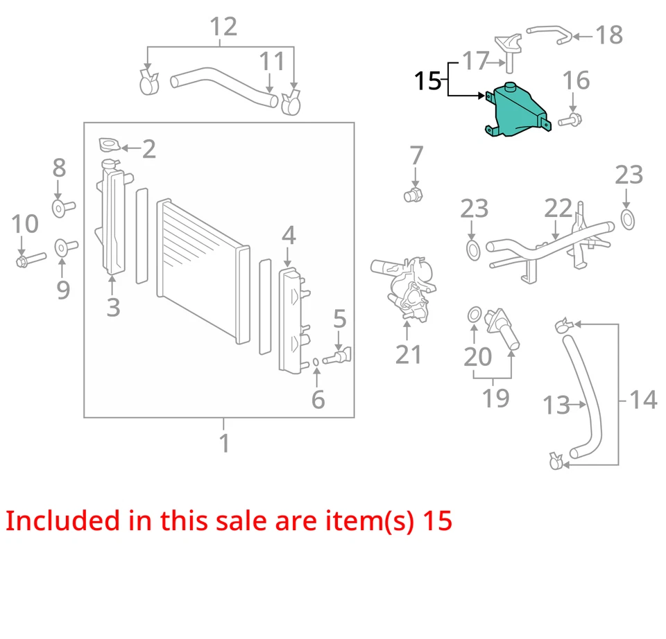 Toyota 4Runner 2008 botella de desbordamiento de refrigerante OEM 119 k millas - LKQ429549589 Foto 4 de 4