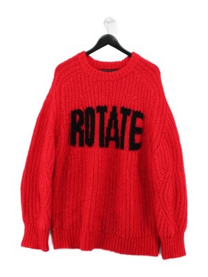 ROTATE Damen Pullover S rot Wolle mit Polyamid, andere Pulli