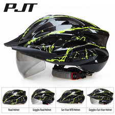 Adult Bike Helmet MTB Road Cycling Helmet Visor Goggles