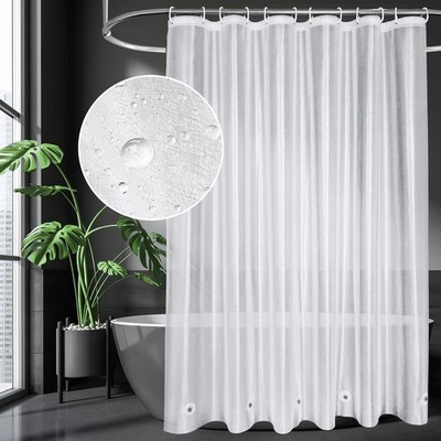 AooHome Duschvorhang 180x180cm Transparent Weiß mit 5 Magnete unten, Wasserdicht