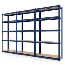 3PCS Adjustable 5 Tier Garage Shelving Unit w/ 2000 lbs Max Load for Warehouse