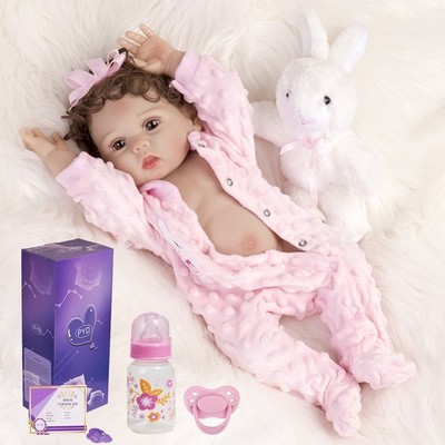 Full Body Silicone Vinyl Soft Reborn Baby Dolls Lifelike Newborn Girl Doll Gift