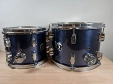 Sonor Force 507 Hi Tom & Medium Tom Drum Spares Or Repair Blue Shell
