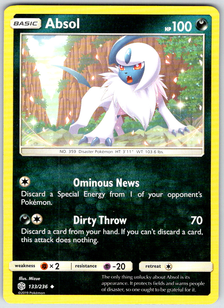 Absol 133/236 SM - Cosmic Eclipse Uncommon 2019 NM