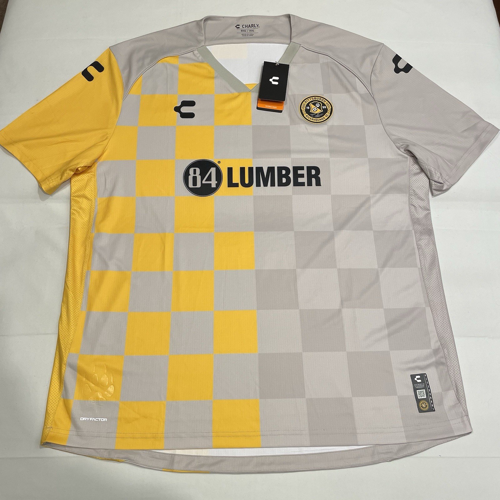 Charly Authentic Pittsburgh Riverhounds 2025 USL Soccer Jersey Grey Road XXL