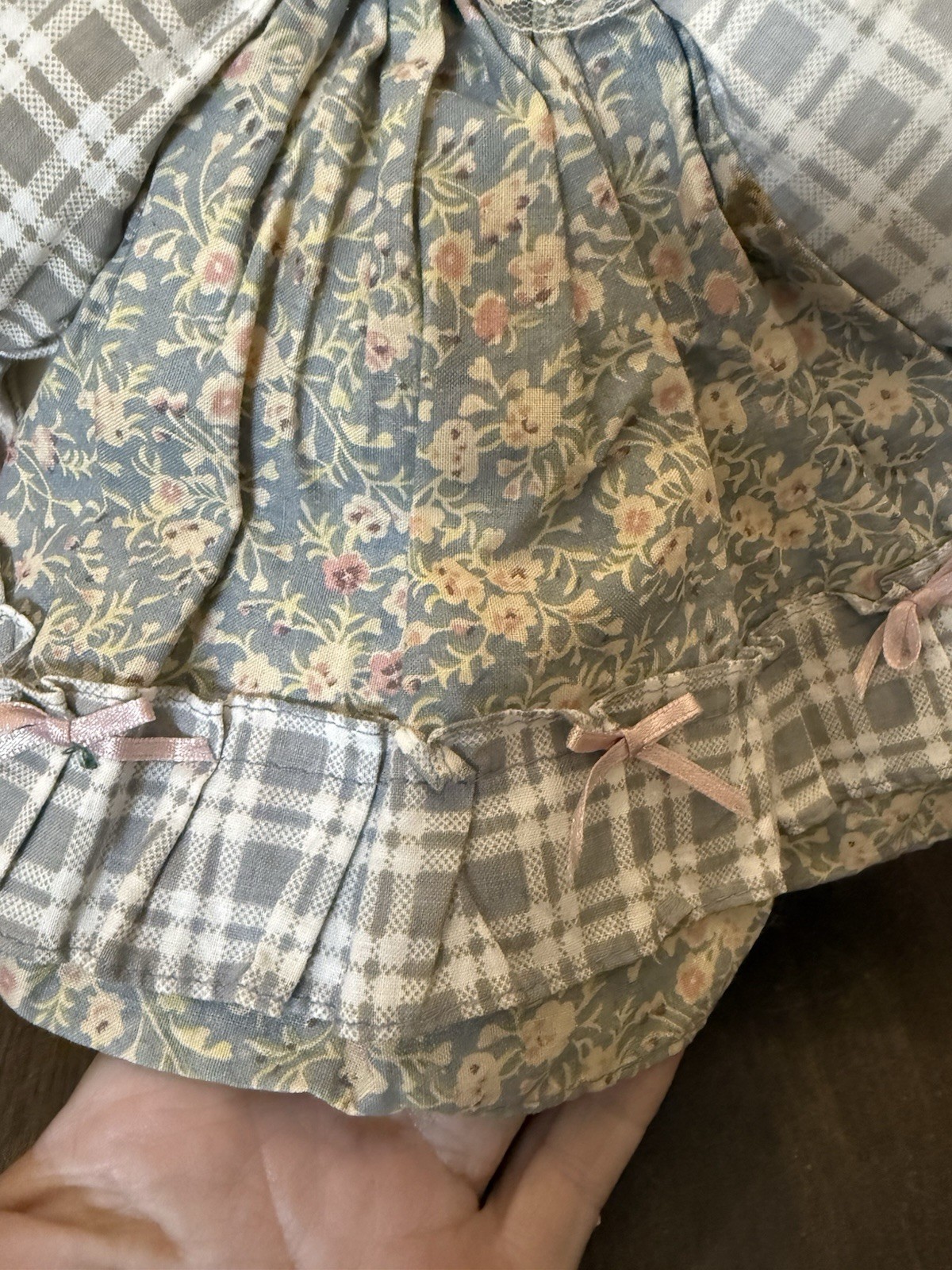 Vintage Country Angel Pillow 20x16 Handmade Lace Ruffle Farmhouse Décor