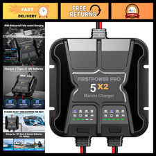 Dual Bank Marine Battery Charger 10A 5A/Bank - 12V Boat Charging System