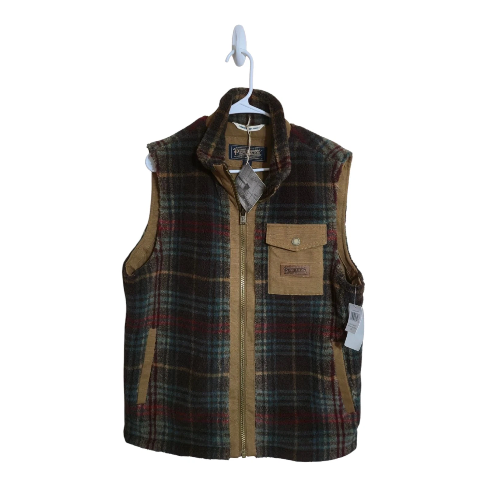 Pendleton Vest Men L Ridgeline Berber Plaid Western Preppy Gorpcore Camping