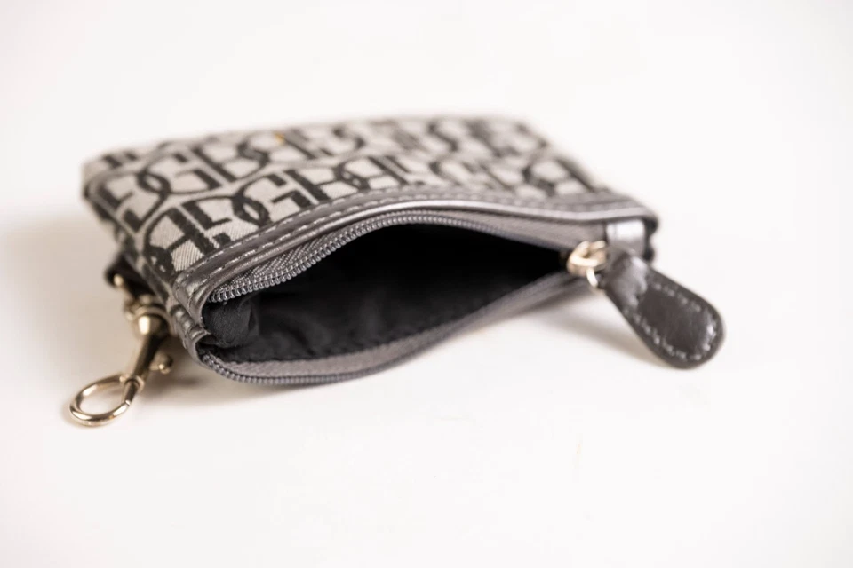 Giani Bernini Change 钱包腕带签名图案灰色和黑色帆布 — 第 2/4 张图片