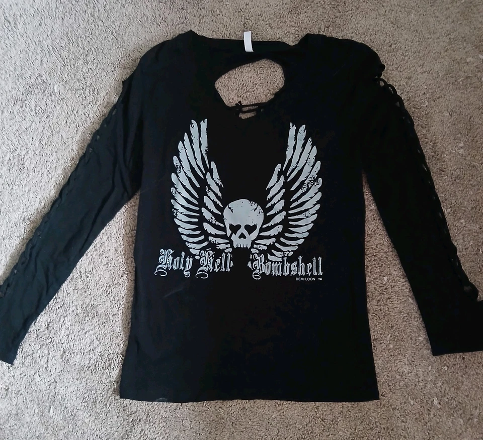 Lote de 6 camisetas Demi Loon de motociclista cortadas em excelente estado usado algumas vezes - Imagem 2 de 4