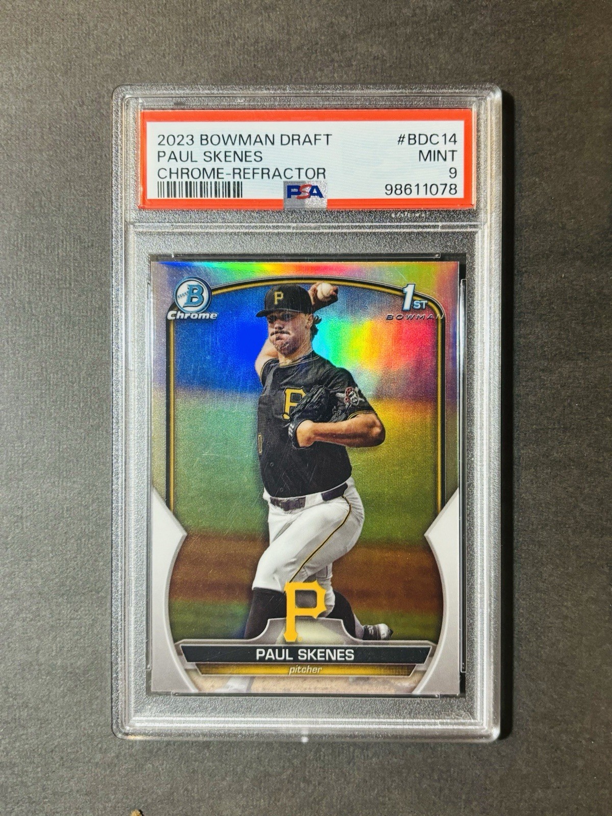 2023 Bowman Draft - Chrome Paul Skenes #BDC-14 Refractor (RC) Rookie 🔥PSA 9