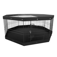 8-Part Adjustable Dog Fence 24in Tall with Cover and Floor Pad