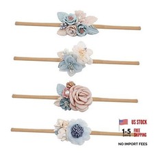 Baby Girl Nylon Headbands Flower Hair Bows Accessories-Elastic Hair Band Crown