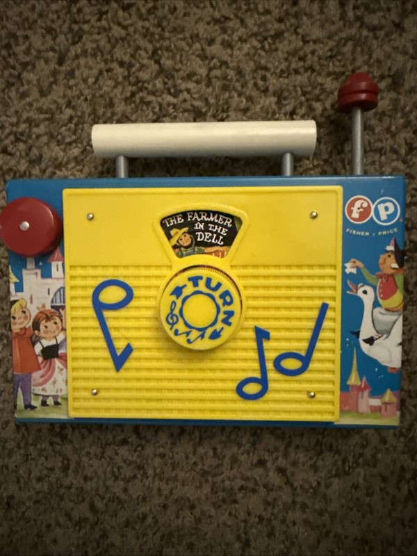 Vintage Fisher Price Toys TV-RADIO Farmer In the Dell Tested Works 1960s #166