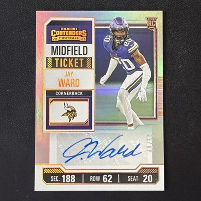 2023 Panini Contenders Variation Midfield Ticket /50 Jay Ward Rookie Auto RC