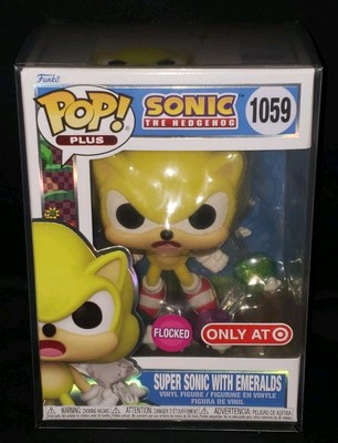 Funko Pop Plus Super Sonic w/Chaos Emeralds Flocked Target Exclusive w/Protector
