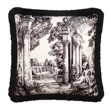 Image of Filled Cushion/Cushion Cover Velvet Vista By Laurence Llewelyn-Bowen Monochrome