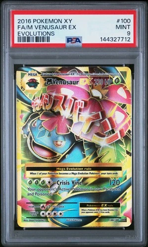 2016 POKEMON XY EVOLUTIONS #100 FULL ART/M VENUSAUR EX PSA 9