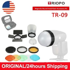 US TRIOPO TR-09 Magnetic Round Flash Head Diffusers For Godox V100 V1 Pro AD200