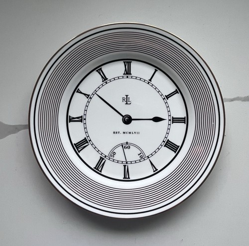 VINTAGE 1989 RALPH LAUREN Wedgewood Pocketwatch III Clock 9” Plate Platter