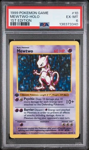 1999 POKEMON GAME 1ST ED #10 MEWTWO-HOLO PSA 6