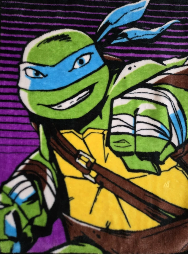 Vintage Nickelodeon Mutant Ninja Turtles Fleece Blanket Throw 37 x 49 - Image 3 of 4
