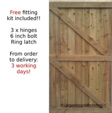 PEDESTRIAN GATE, GARDEN GATE, 6FT HIGH x 4FT WIDE FULLY FRAMED WITH IRONMONGERY