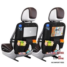 Backseat Car Organizer with Touch Screen,Kick Mats Back Seat 2 PCS Black
