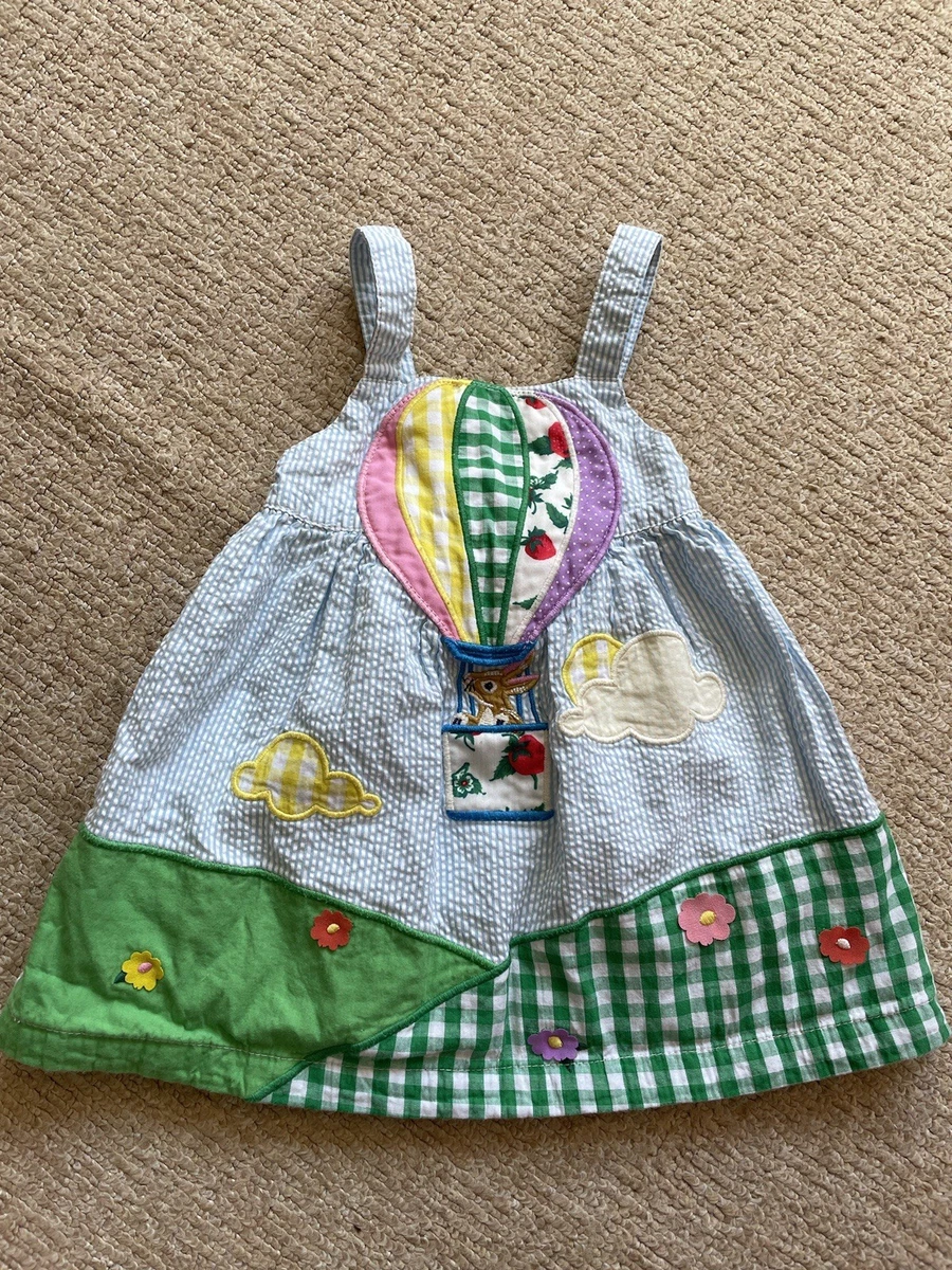 Baby Boden Girl Size 12-18 Months Sleeveless Bunny Appliqué Floral Dress