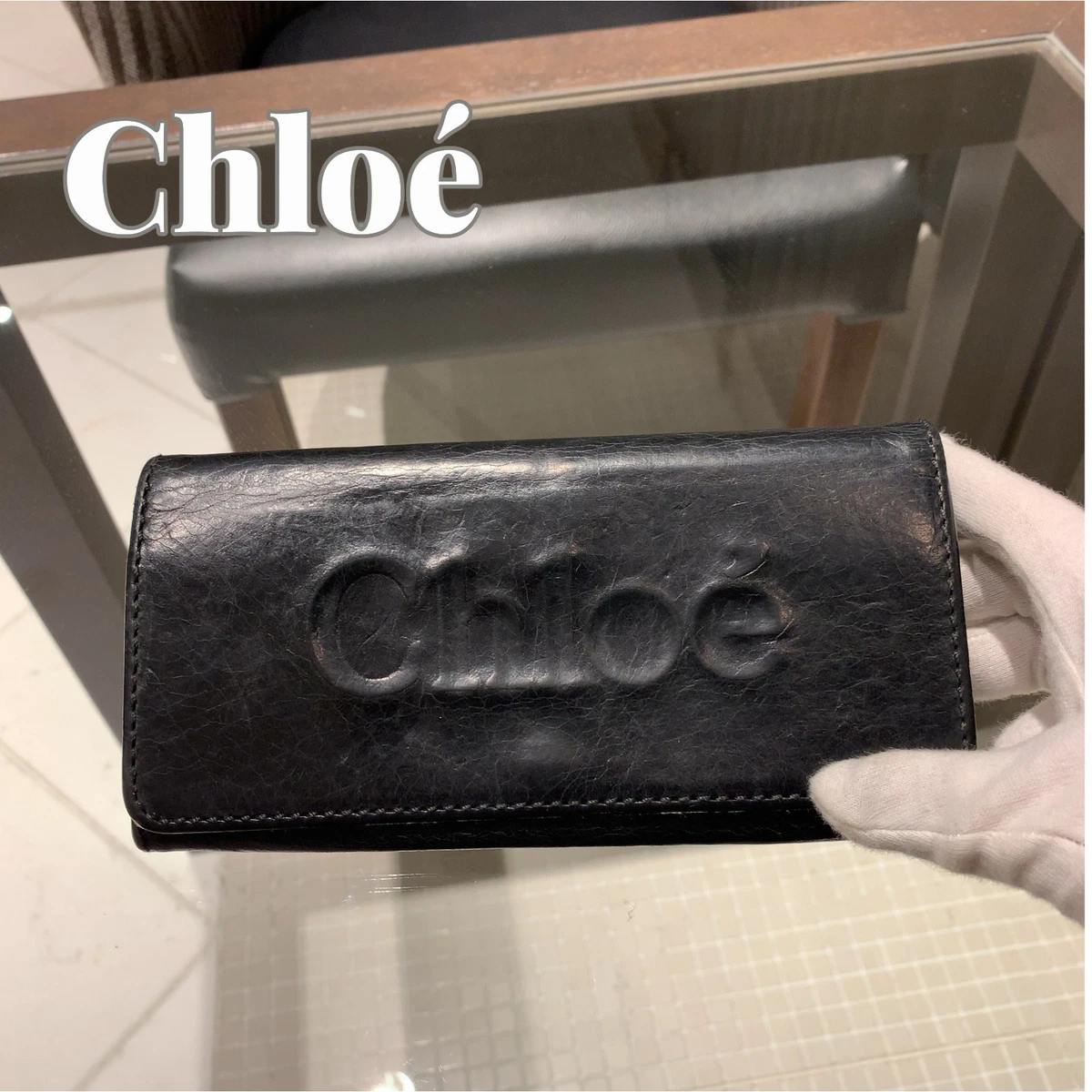 Portefeuille Long Vintage Chloé Rose – Logo En Relief – Cuir – Occasion Bon état – Modèle Authentique