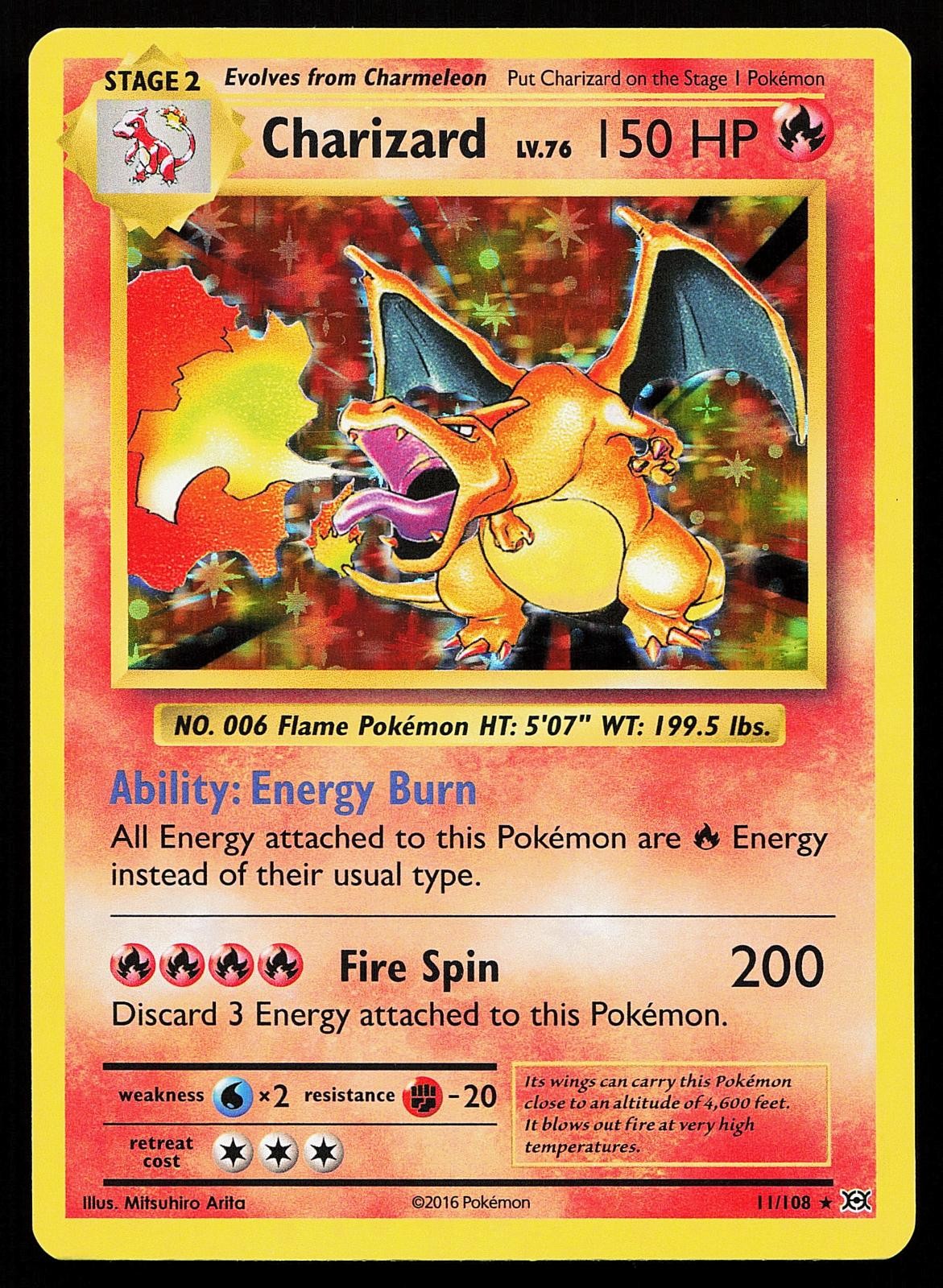 Charizard 11/108 Holo Rare Evolutions Pokemon Card