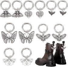 PH PandaHall 12 St&uuml;ck 6 Stile Gothic Punk Schuhanh&auml;nger 1.7~2.4'' Schmetterlings