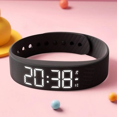 LED Vibrationswecker Armband Digitalwecker Schrittzähler Wasserdicht