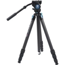 New Sirui ST-224 Quick Release Carbon Fiber Tripod with VH-10 Video Head #39596