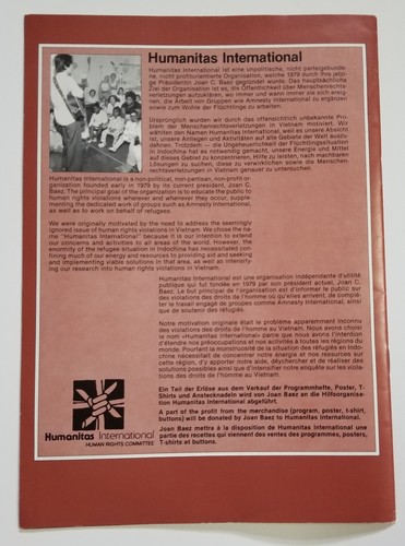 Joan Baez REAL hand SIGNED 1980 Concert Program and Songs JSA COA Autographed - Picture 6 of 7