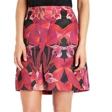Ted Baker GALWAI Jungle Orchid Print Floral A-line Skirt Size 8 Chic