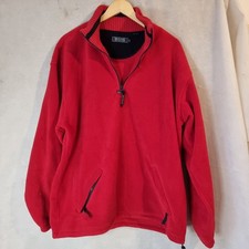 Maine Mens Burgundy Zippy Fleece Jacket Size L New