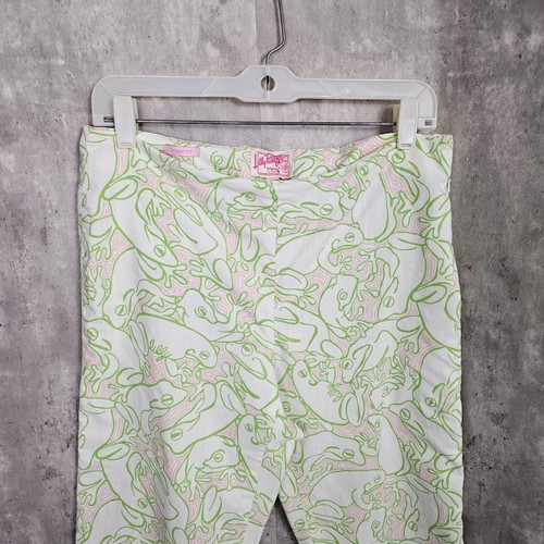 Lilly Pulitzer Damen 8 grün Lilly's Pad Frog Resort Fit Caprihose Freizeit - Bild 4 von 11