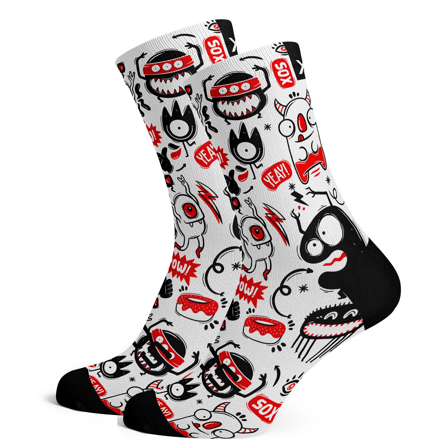 Sox Footwear Monster Bright & Fun Premium Crew Men's Cycling Socks