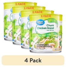 (4 pack) Great Value Chunk Chicken Breast, 12.5 oz, Can,